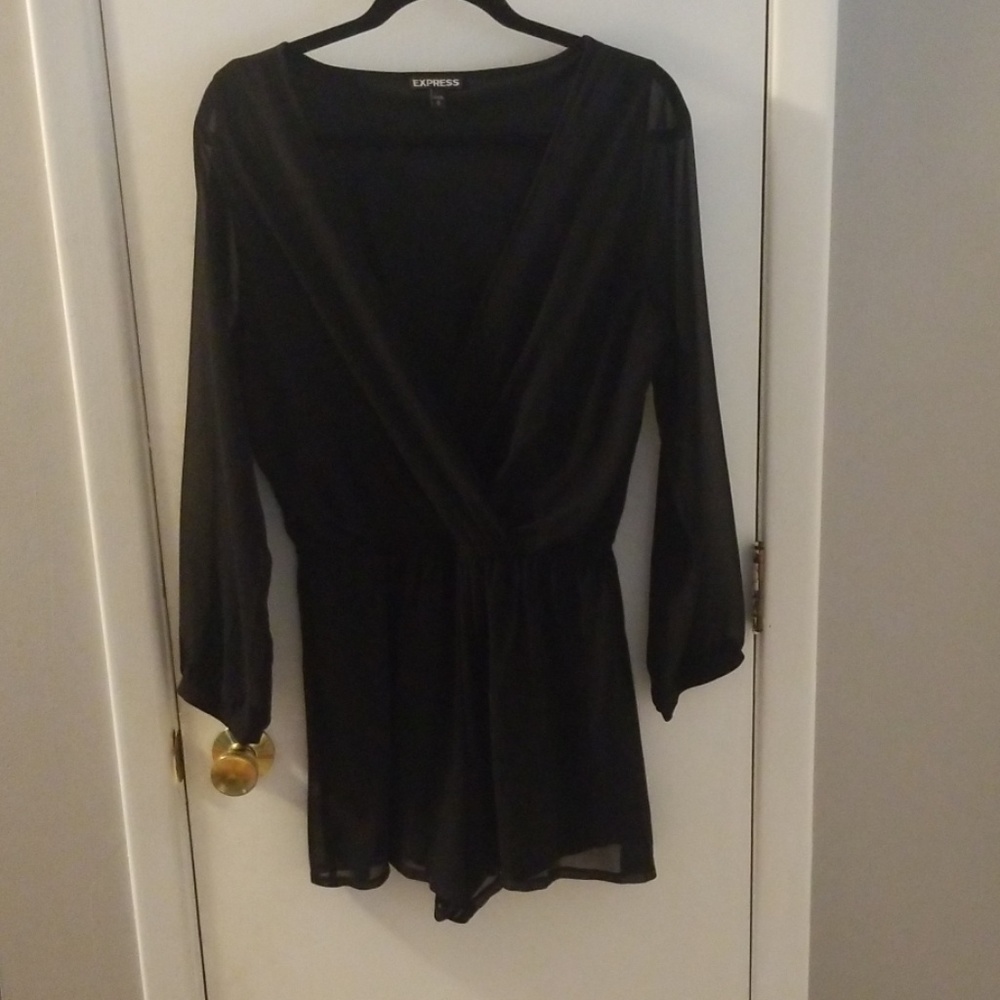 Express Romper with sheer sleeves